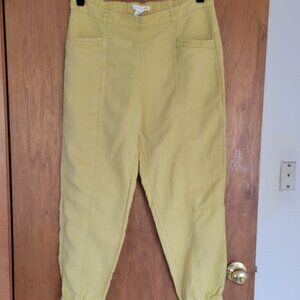 C&C California Lyocell Linen Blend Jogger Pants | Mustard Yellow | Size Medium